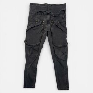 Faith Connexion Black Military Mult Pocket Cargo Pants S Punk Utility Streetwear